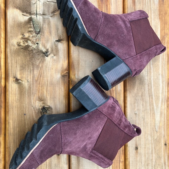 SOREL Addington Burgundy Suede Leather Chelsea Boot - Picture 7 of 12